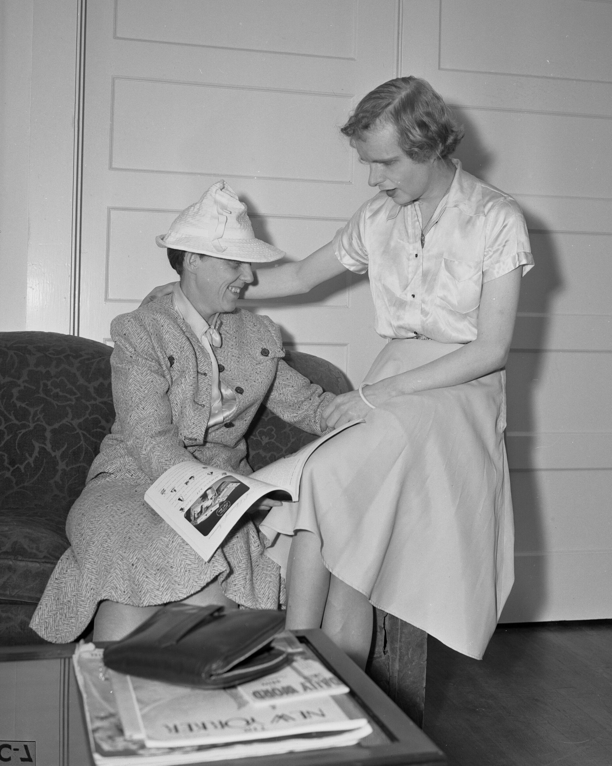 Richards (right) and her partner in Los Angeles in 1941