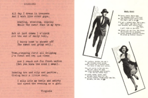 Poems in the January 1960 and March 1961 issues of Transvestia. Courtesy University of Victoria Transgender Archives collections.