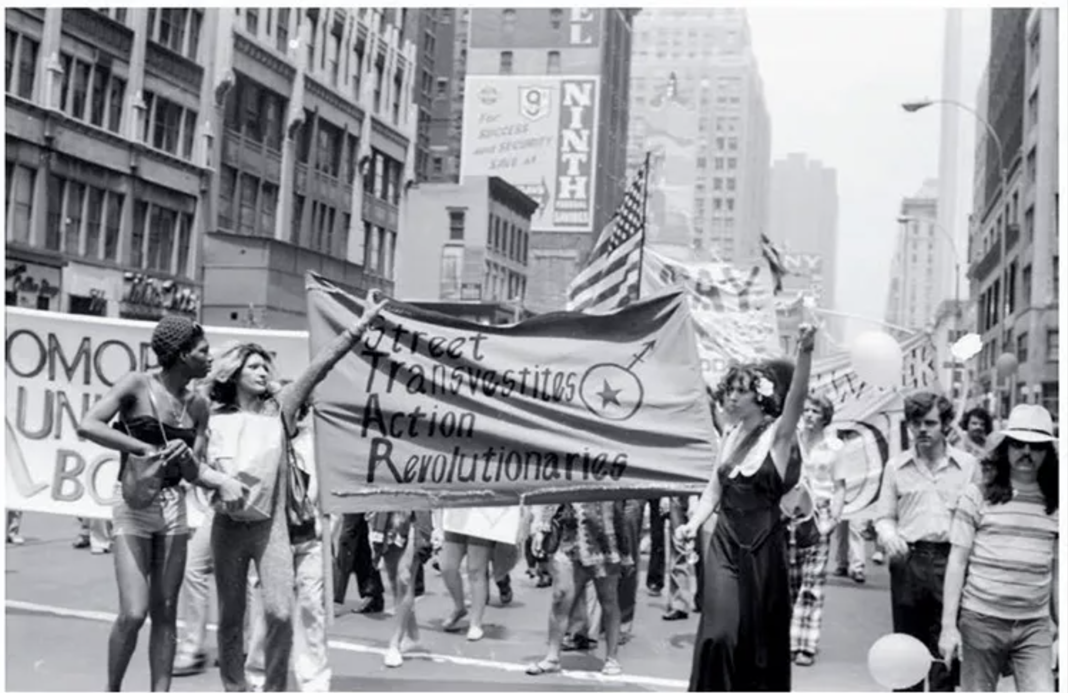 Street Transvestite Action Revolutionaries march in the Christopher Street Liberation Day Parade in New York City, June, 1973. Photo by Richard C. Wandel, the LGBT Community Center National History Archive, New York.