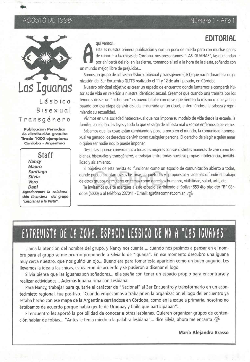 Screenshot of digitized first issue of “Las Iguanas” via “AMERICA READS: The portal of 20th-century Latin American publications”